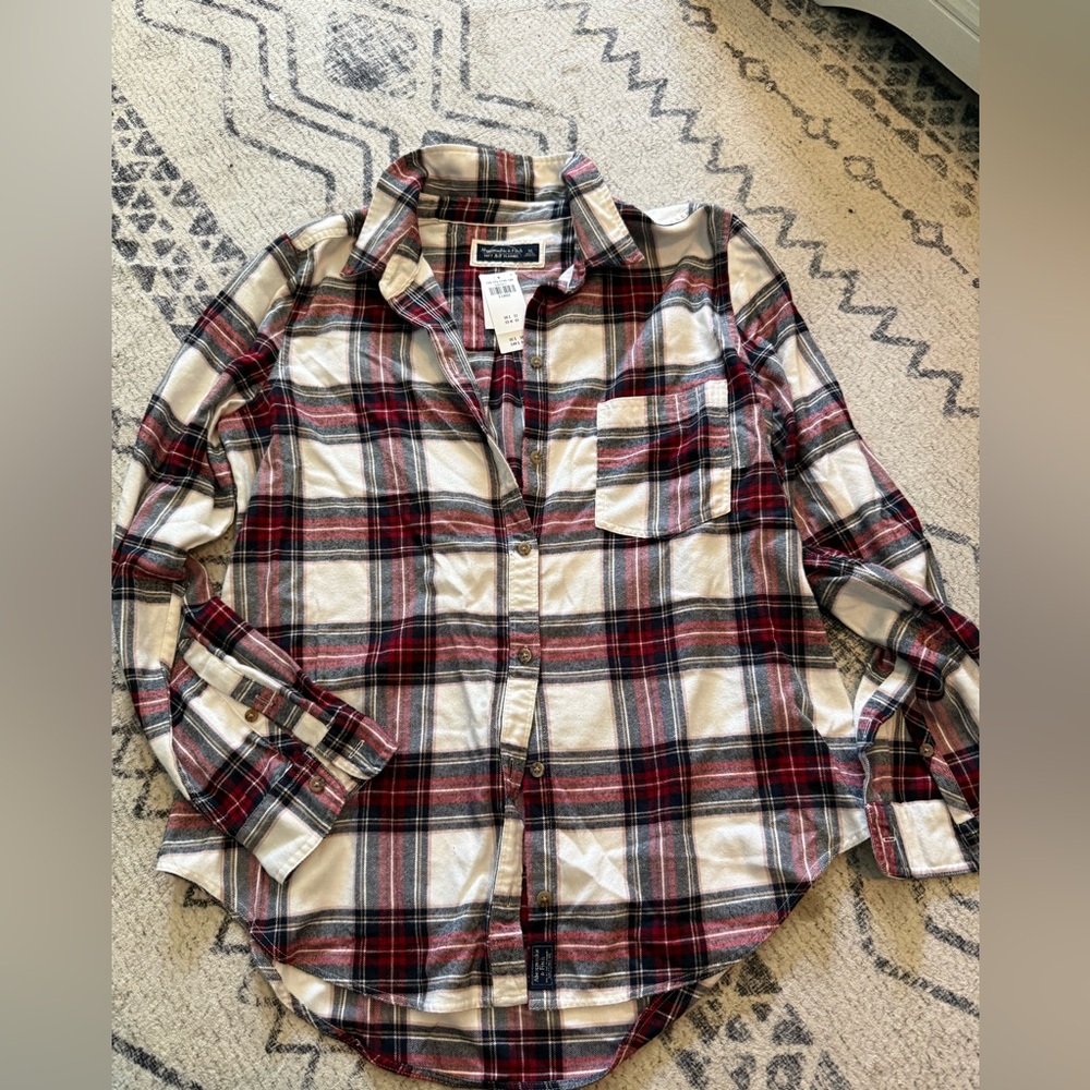 Abercrombie & Fitch Plaid Button-Up Shirt, NWT